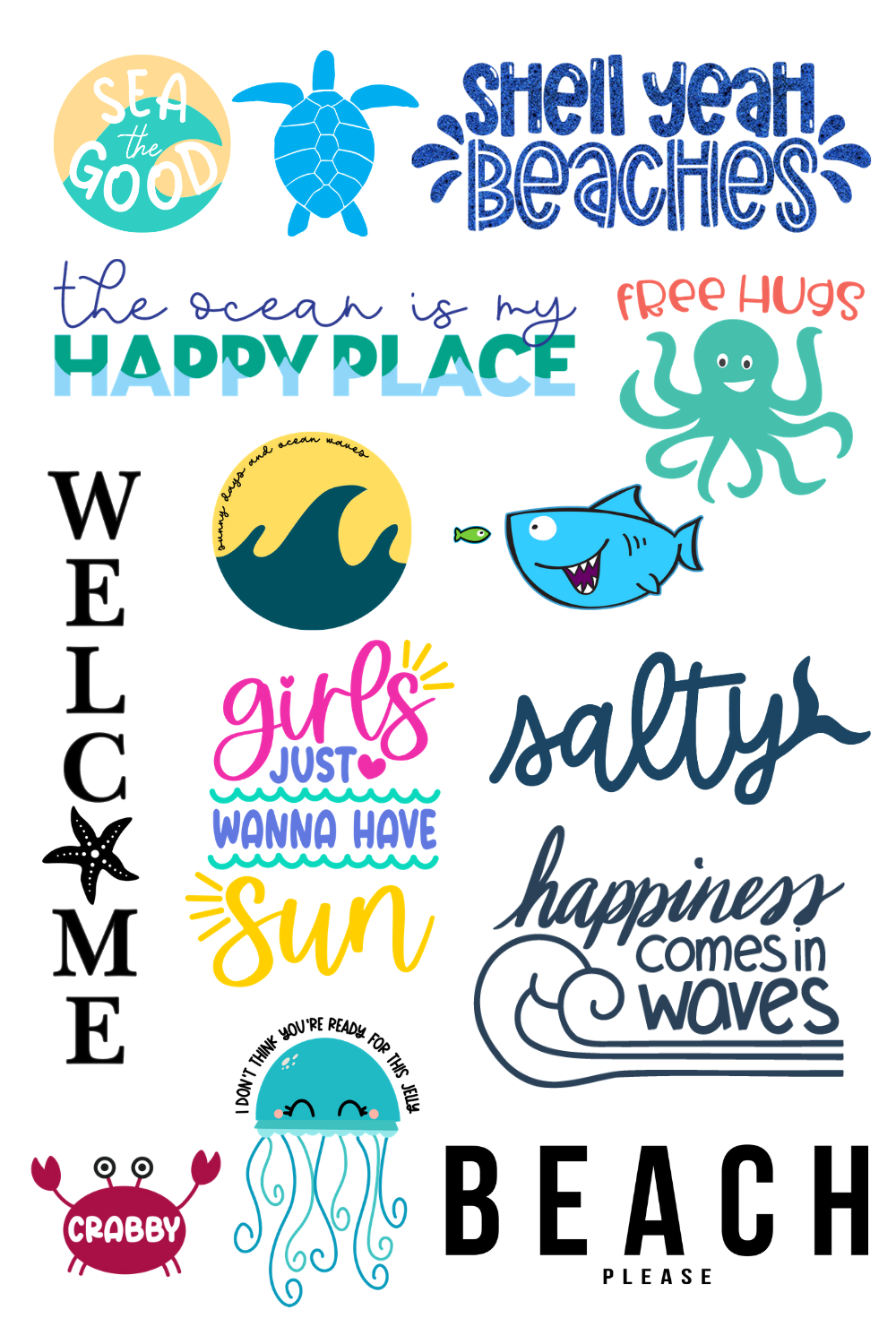 collage of sea SVG files