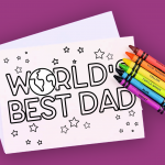World's Best Dad Card to Color