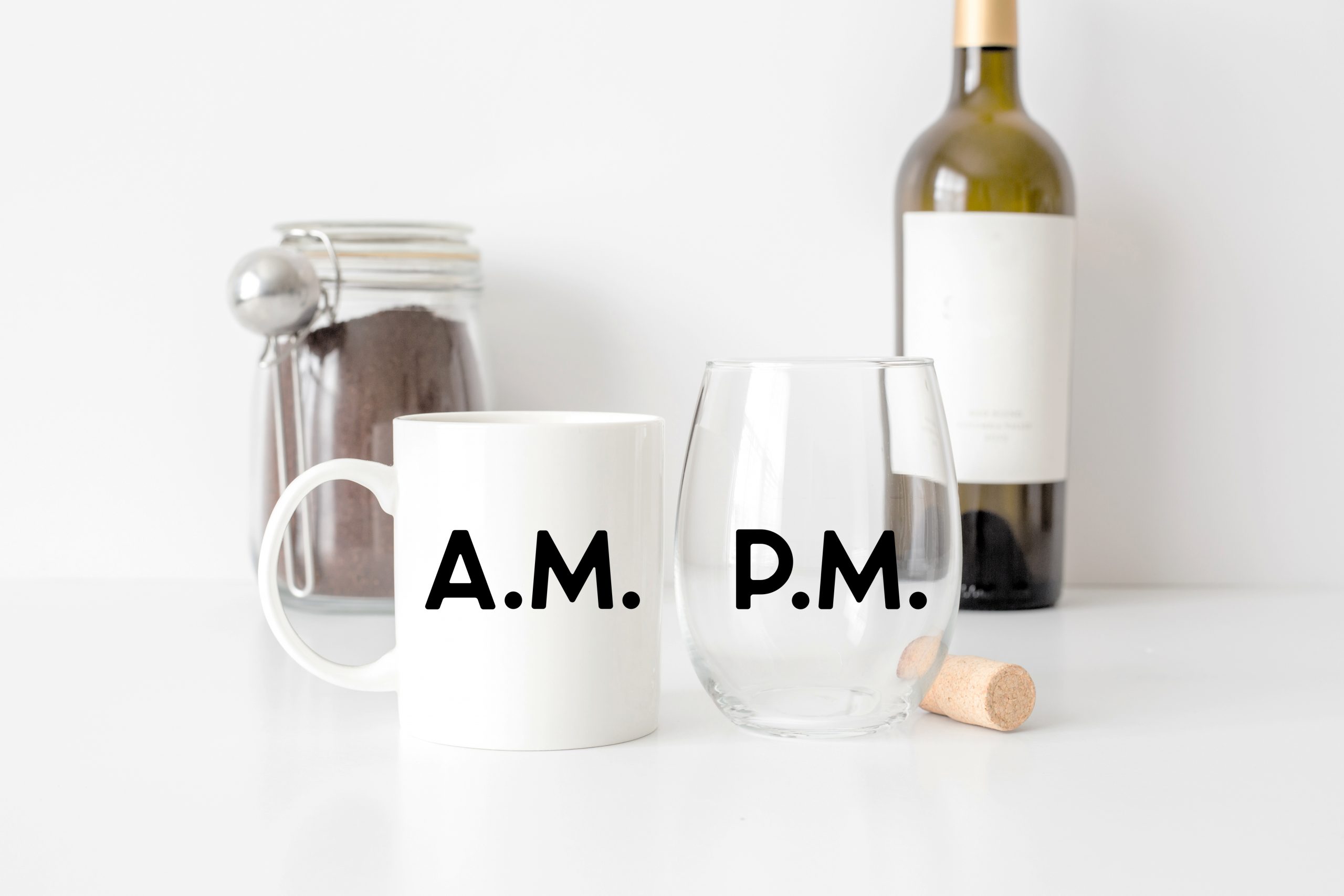 AM & PM WINE AND COFFEE SVG SET Crafts Mad in Crafts