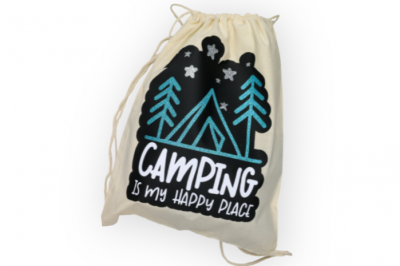 Camping backpack on a white background