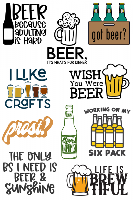 collage of free beer svgs