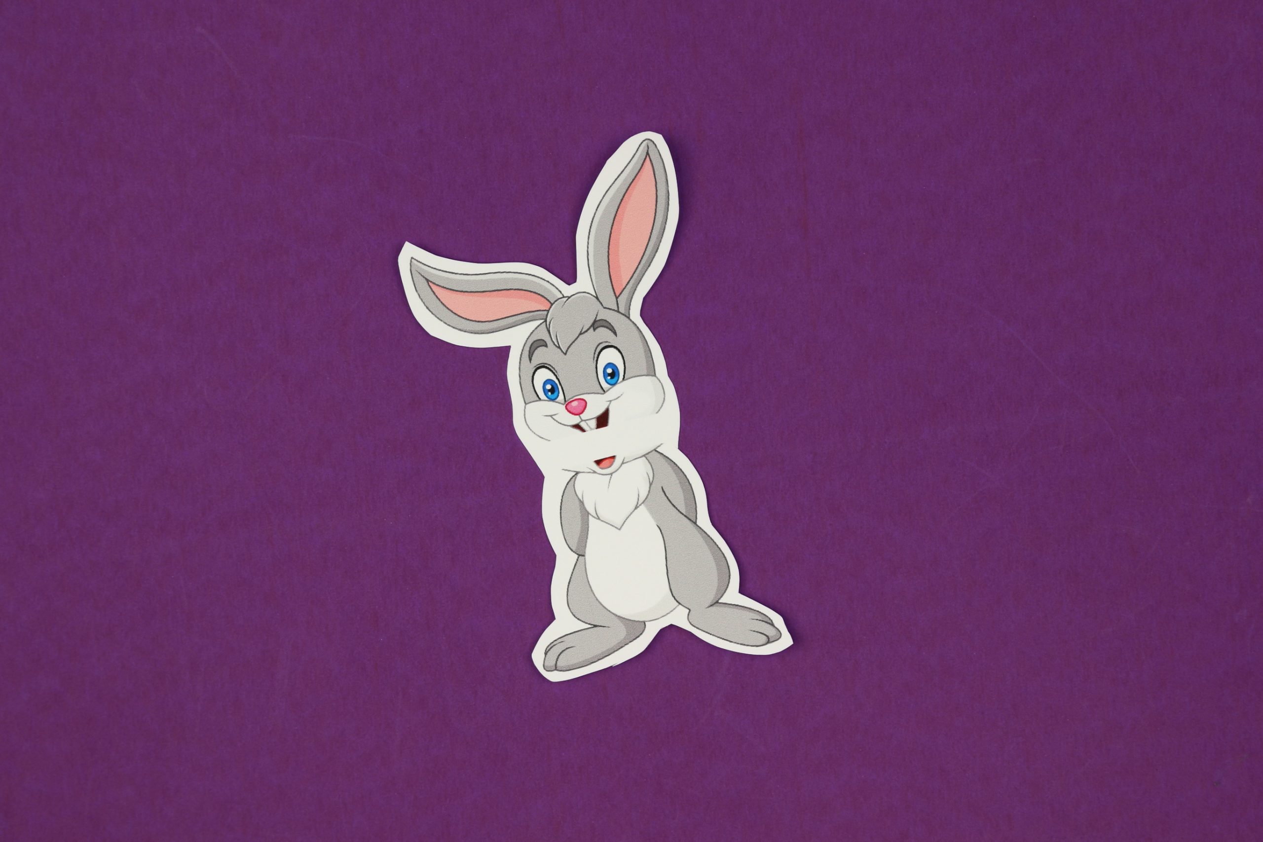 bunny printable on a purple background