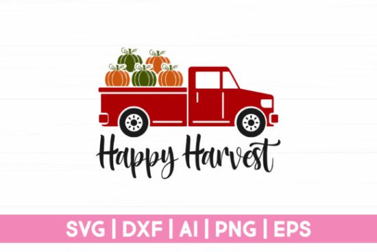 happy harvest truck svg