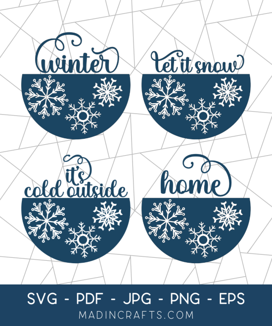 collage of winter circle sign svgs