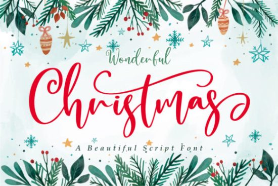 example of Wonderful Christmas font