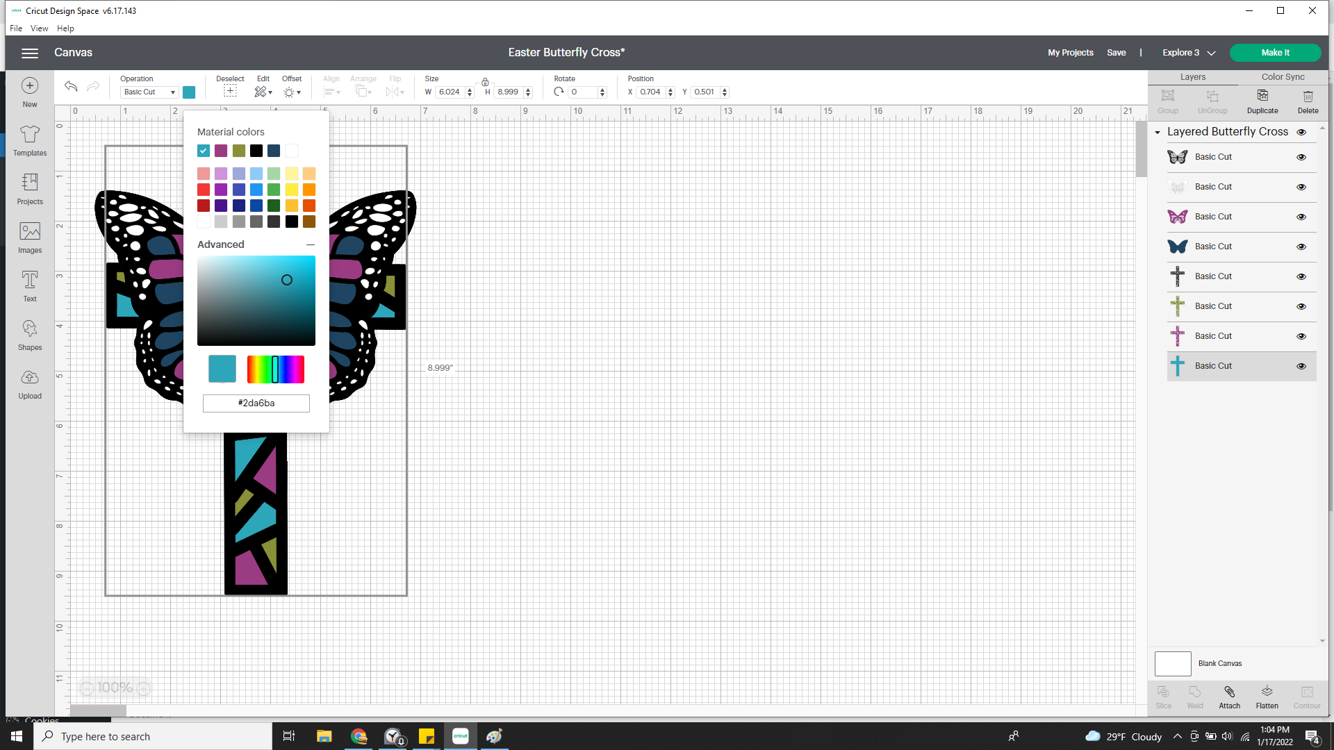 Layered SVG Cricut Design Space Recoloring layers