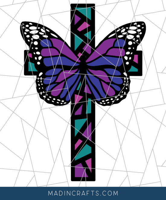 SVG design of a butterfly cross