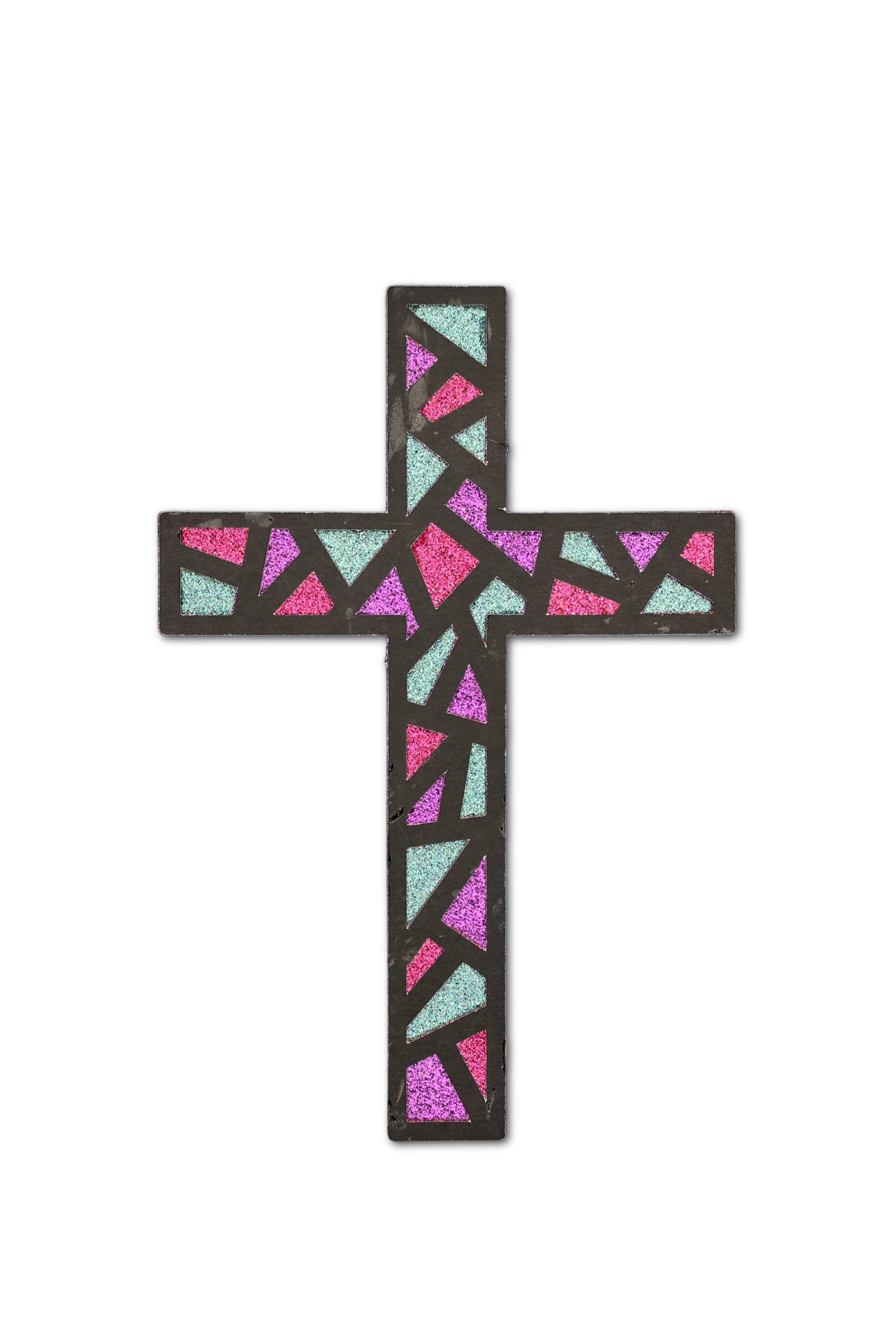 layered paper stained glass cross