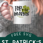 red headed woman holding a mug that says Top O the Mornin
