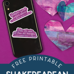 Shakespeare Compliment Stickers on a black iPhone