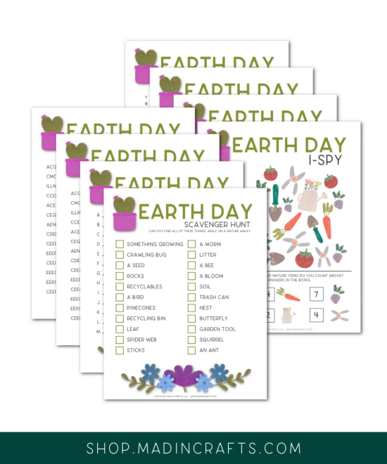 collage of Earth Day worksheet activities