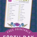 Earth Day Scavenger Hunt Printable on a clipboard