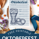 Oktoberfest Party invitation near fall decorations