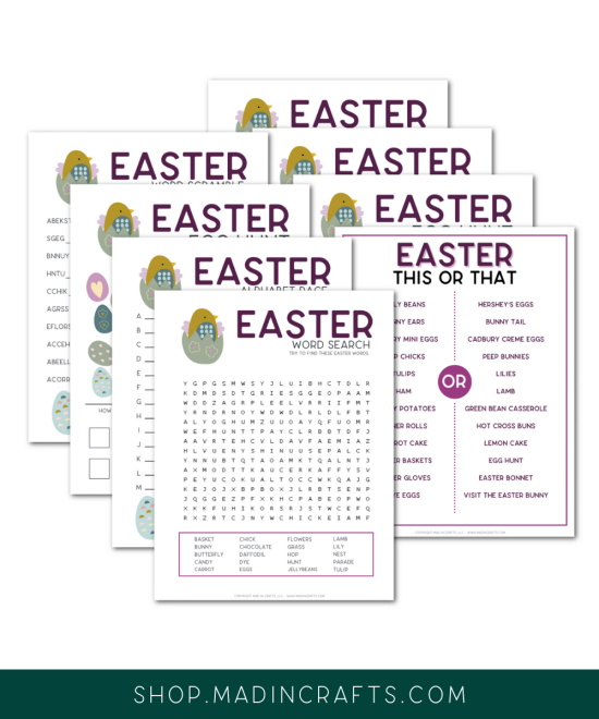 collage of easter printables