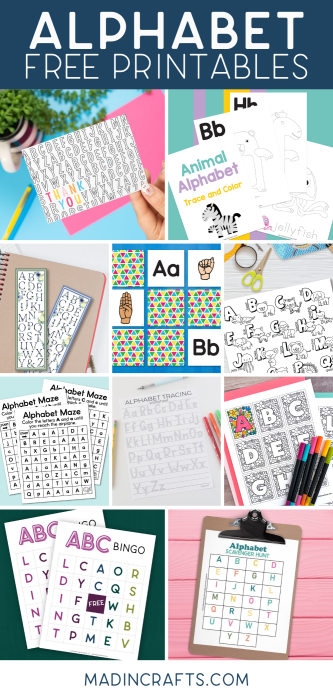 collage of alphabet printables
