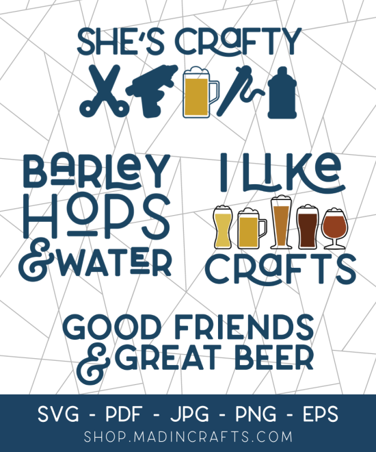 collage of craft beer svg designs