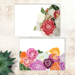 two printable flower cards near a succulent
