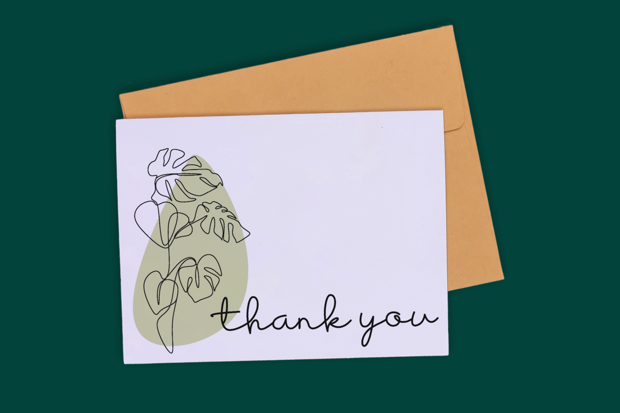 printable thank you card with envelope