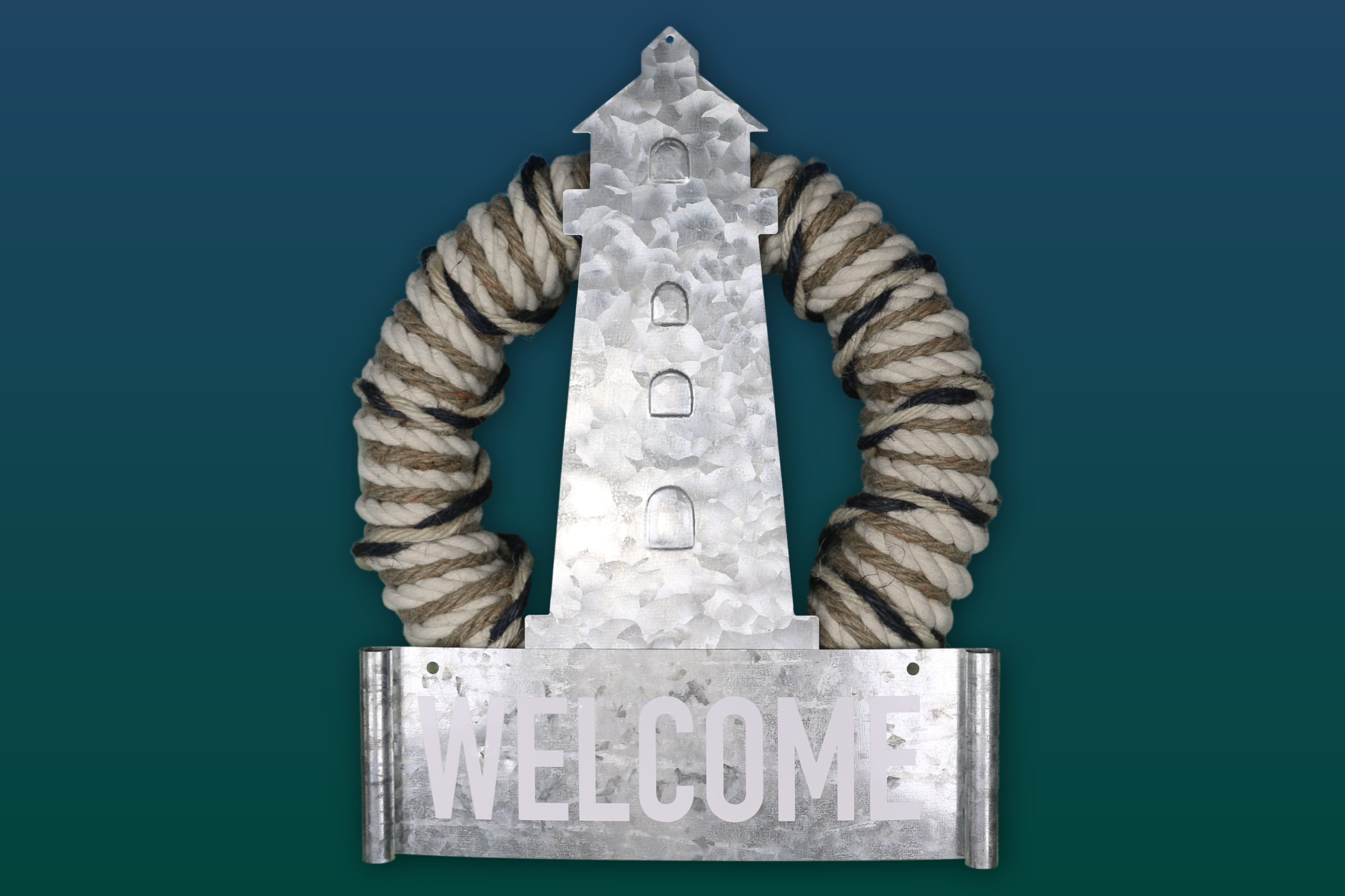 dollar store lighthouse welcome wreath