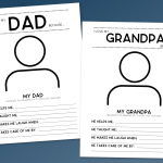 printables for dad and grandpa on a blue background