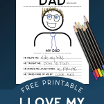 Father's Day printable on a blue background