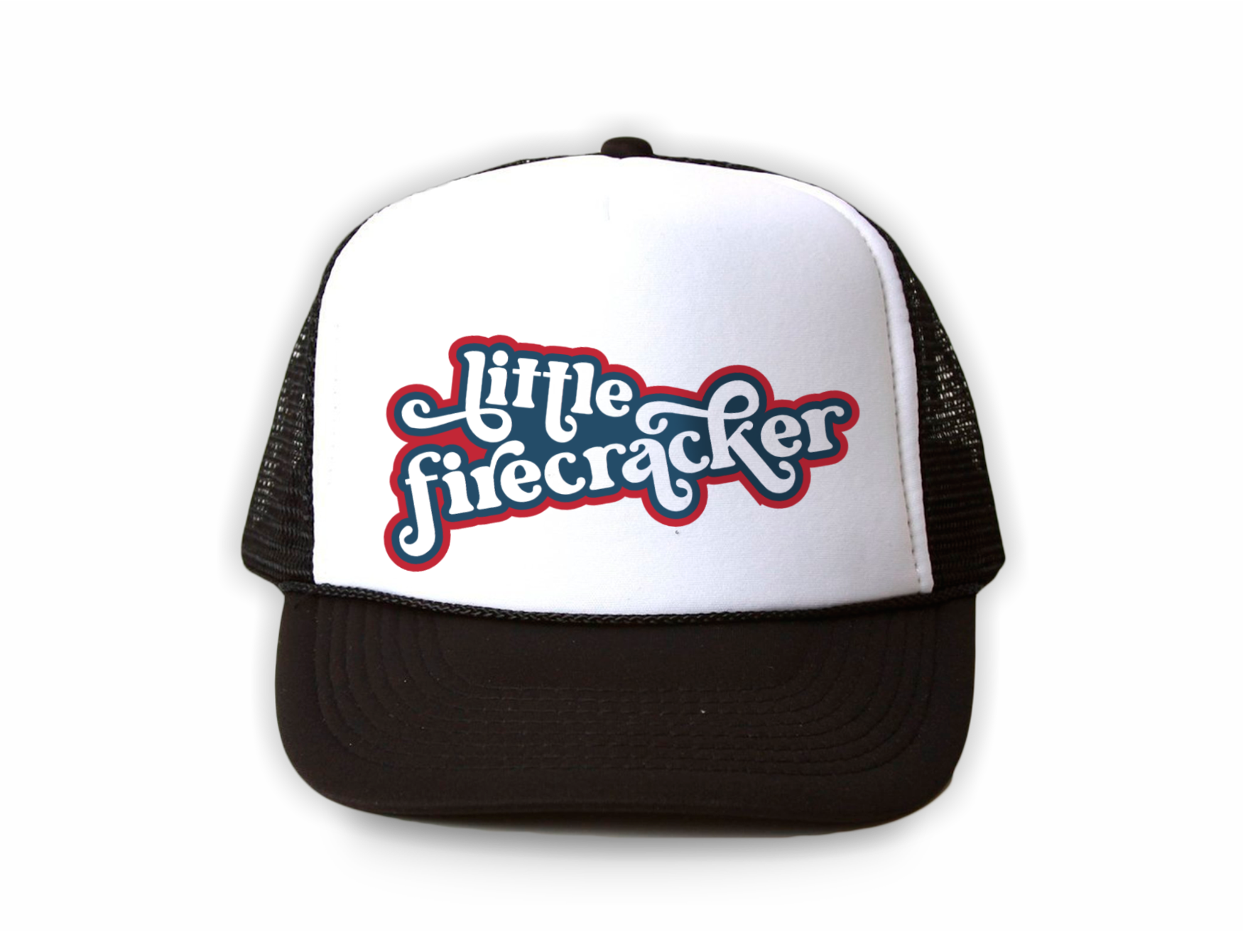 trucker hat with Little Firecracker design