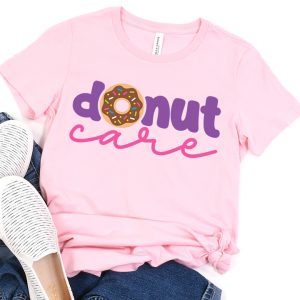 pink shirt with Donut Care SVG