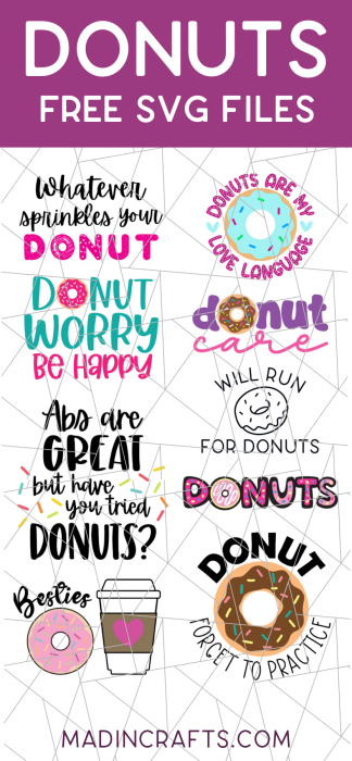 collage of Donut themed SVG files