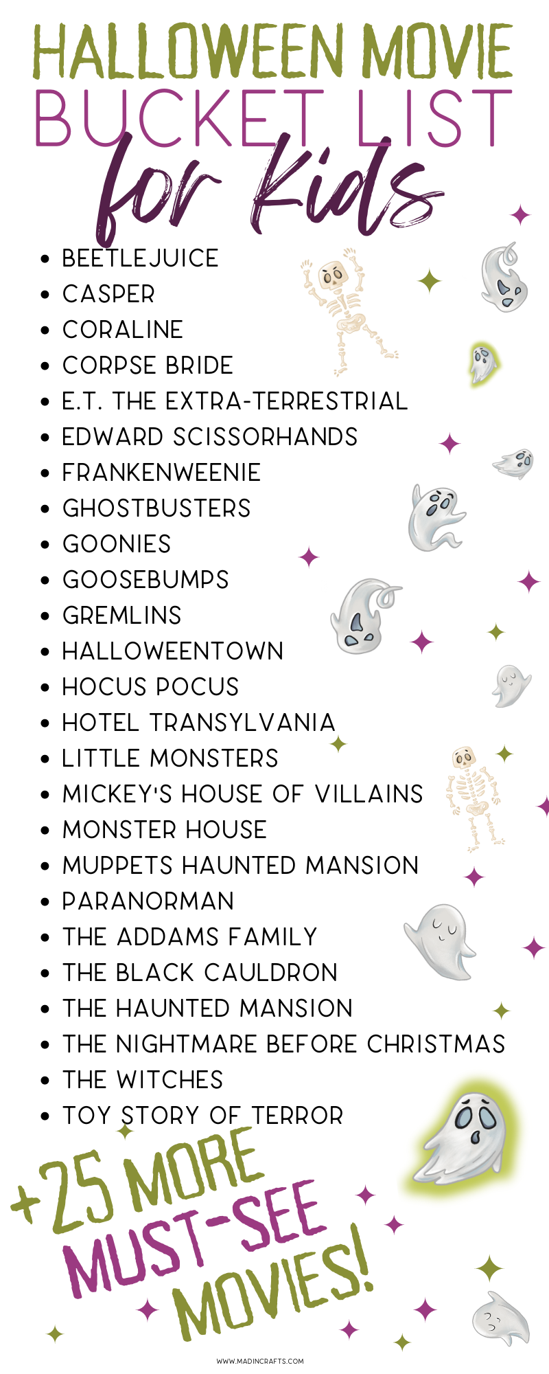 PRINTABLE HALLOWEEN MOVIE BUCKET LIST FOR KIDS Halloween Mad in Crafts
