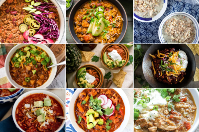 collage of chili recipes