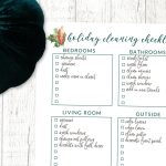 Printable Thanksgiving cleaning checklist filled out with chores