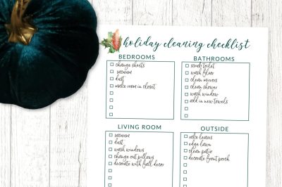 Printable Thanksgiving cleaning checklist filled out with chores