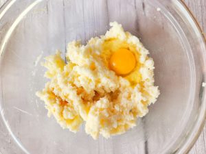 sugar cookie dough mixed with raw egg