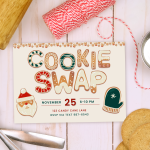 cookie swap invitation near baking supplies