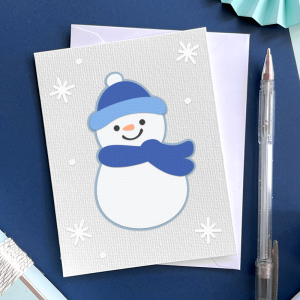 cute Winter card with snowman SVG