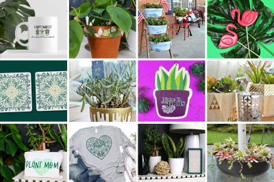 collage of plant themed DIYs