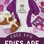 Fries are my Valentine SVG on a white shirt near Valentine's Day decor