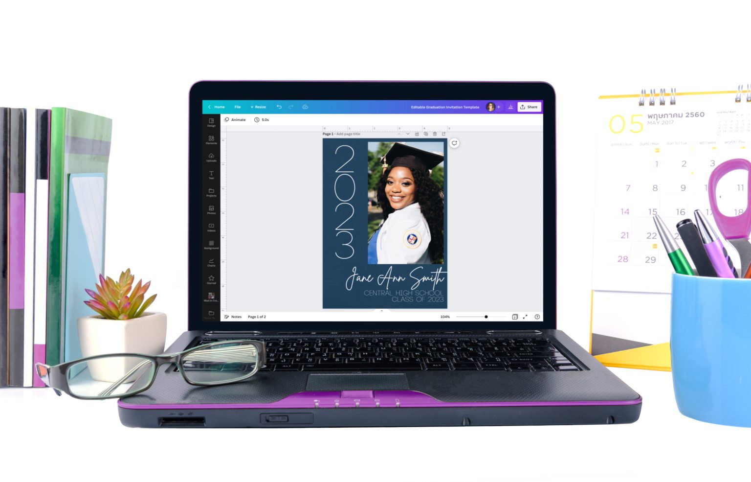 Canva Graduation Invitation Template