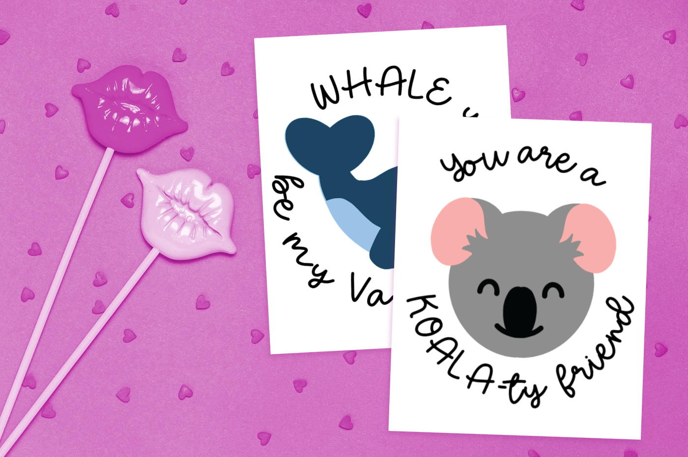 two printable animal valentine's cards by suckers