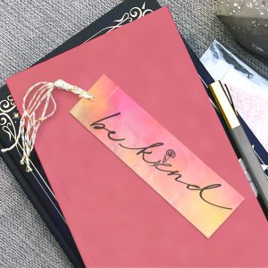 Watercolor bookmark with Be Kind SVG