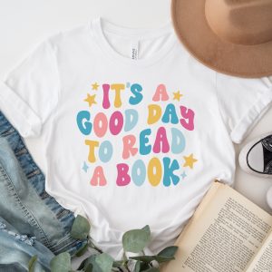 white shirt with colorful reading svg