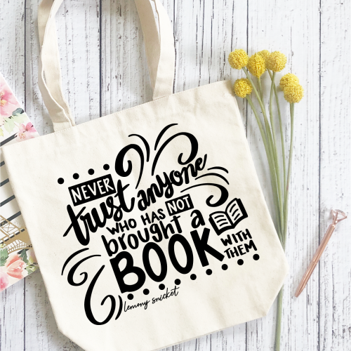 tote bag with reading SVG design