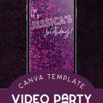 iPhone showing a video party invitation made in Canva