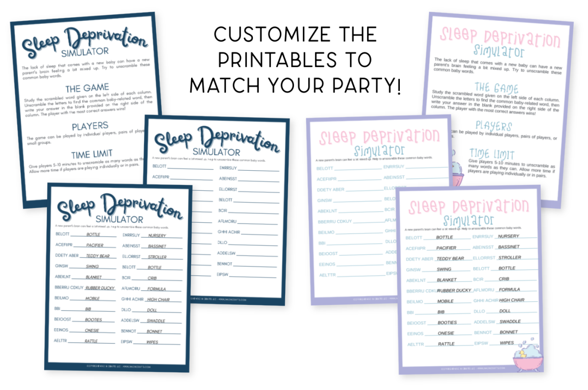 Collage showing printables that have been customized in Canva