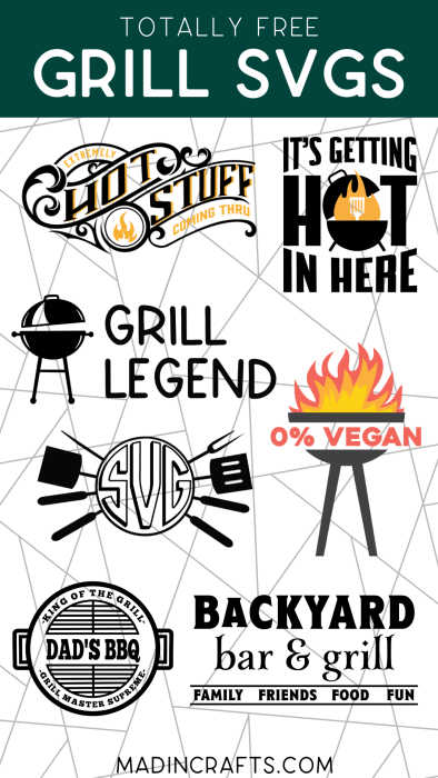 collage of grill svgs