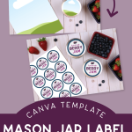 graphic showing a mason jar lid printable in a Canva mockup