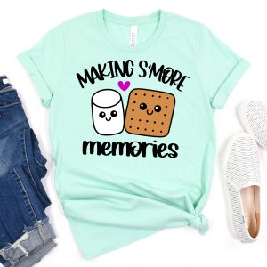 light blue tee with a Making Smores Memories