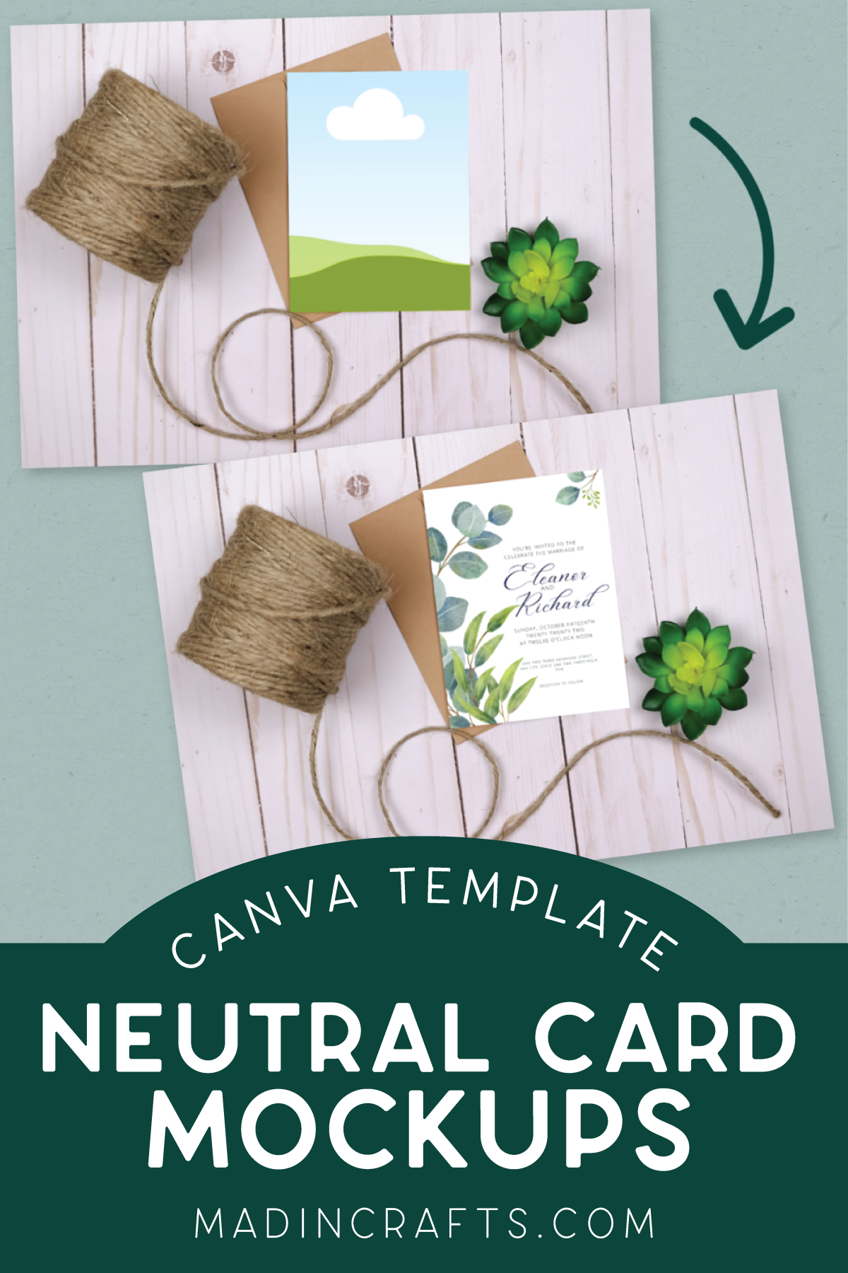 Graphic comparing the Canva mockup to a finished design