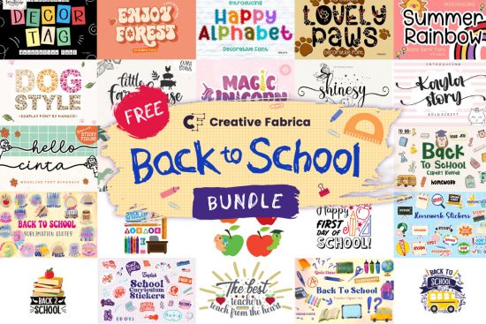 collage of back to school freebies