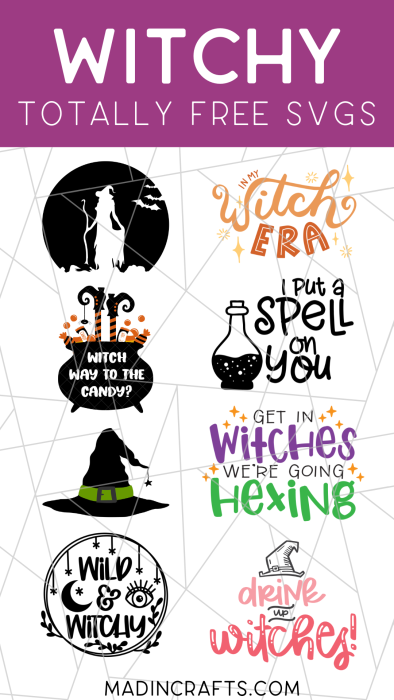 collage of witch svgs